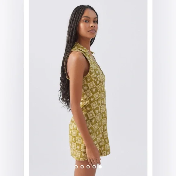 Urban Outfitters UO Freya Linen Collared Mini Dress - Picture 6 of 8